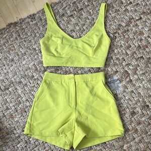 Sincerely Jules Vibrant Green Shorts and Crop Top Set